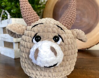 Gehäkelte Stier, Amigurumi Stier Spielzeug, handgemachte Kleinkind Spielzeug, Kuscheltiere, handgestrickte Plüschtiere, Baby Spielzeug, handgestrickte Ochse