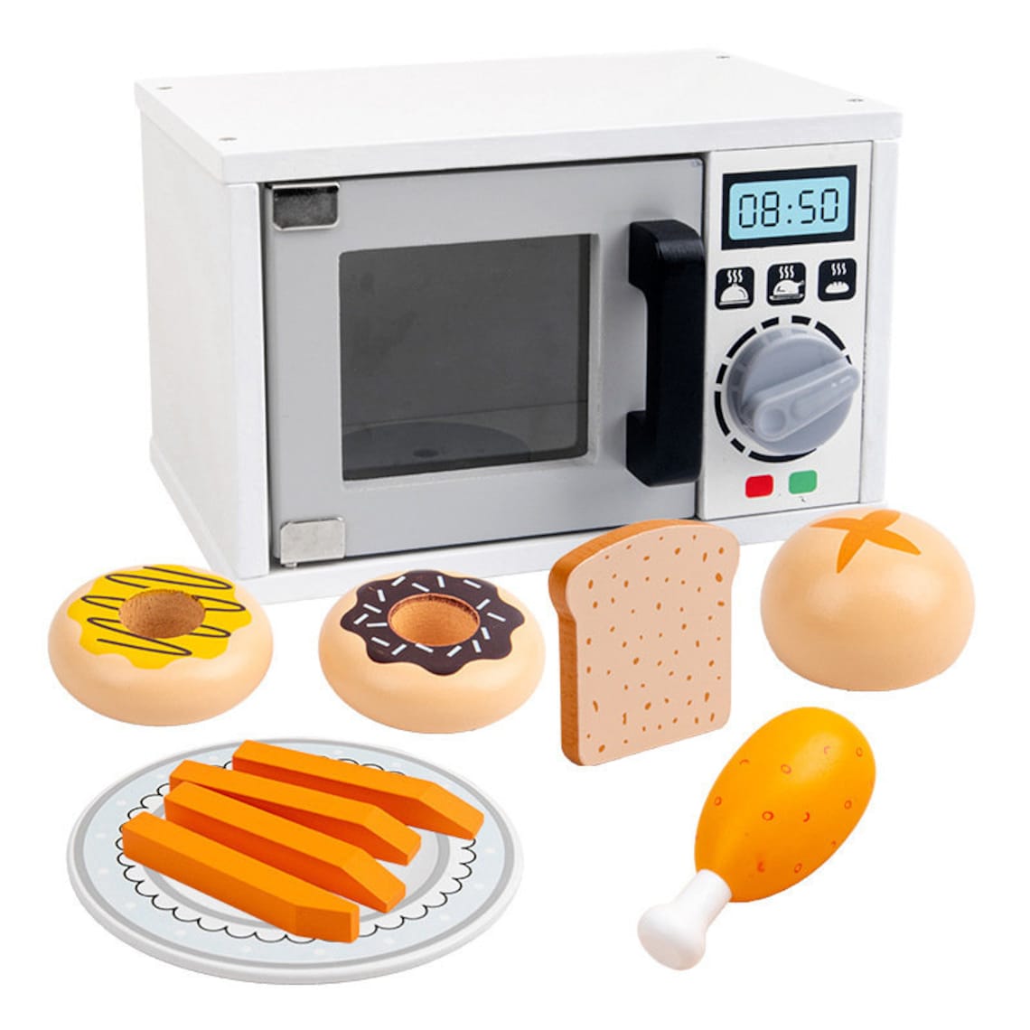 Wooden Microwave/Snacks Toy set Pretend Play wooden toy for Etsy