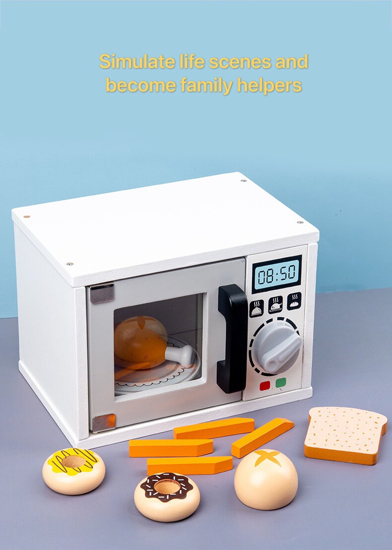 Wooden Microwave/Snacks Toy set Pretend Play wooden toy for Etsy