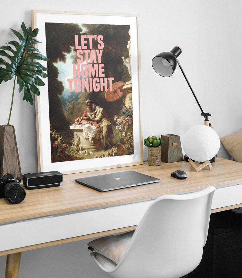 Arte mural romántico, lámina rococó de arte alterado, estética del amor negro, vida suave, póster barroco maximalista, decoración femenina para habitaciones imagen 5