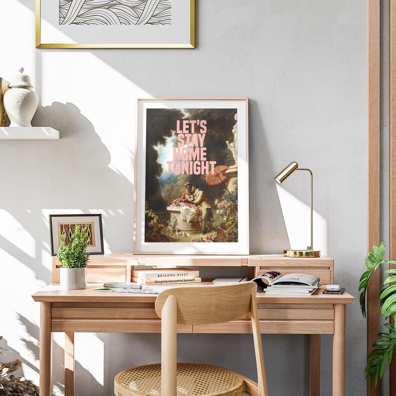 Arte mural romántico, lámina rococó de arte alterado, estética del amor negro, vida suave, póster barroco maximalista, decoración femenina para habitaciones imagen 9