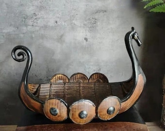 a Viking's Leading Ship Dragon Viking Boat ocean cruises Decorative Handmade Wooden pirate ship | Viking Longboat, Dragon Boat