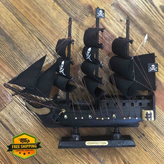 Handcrafted Black Pirate Ship Model From Pirates of the Caribbean