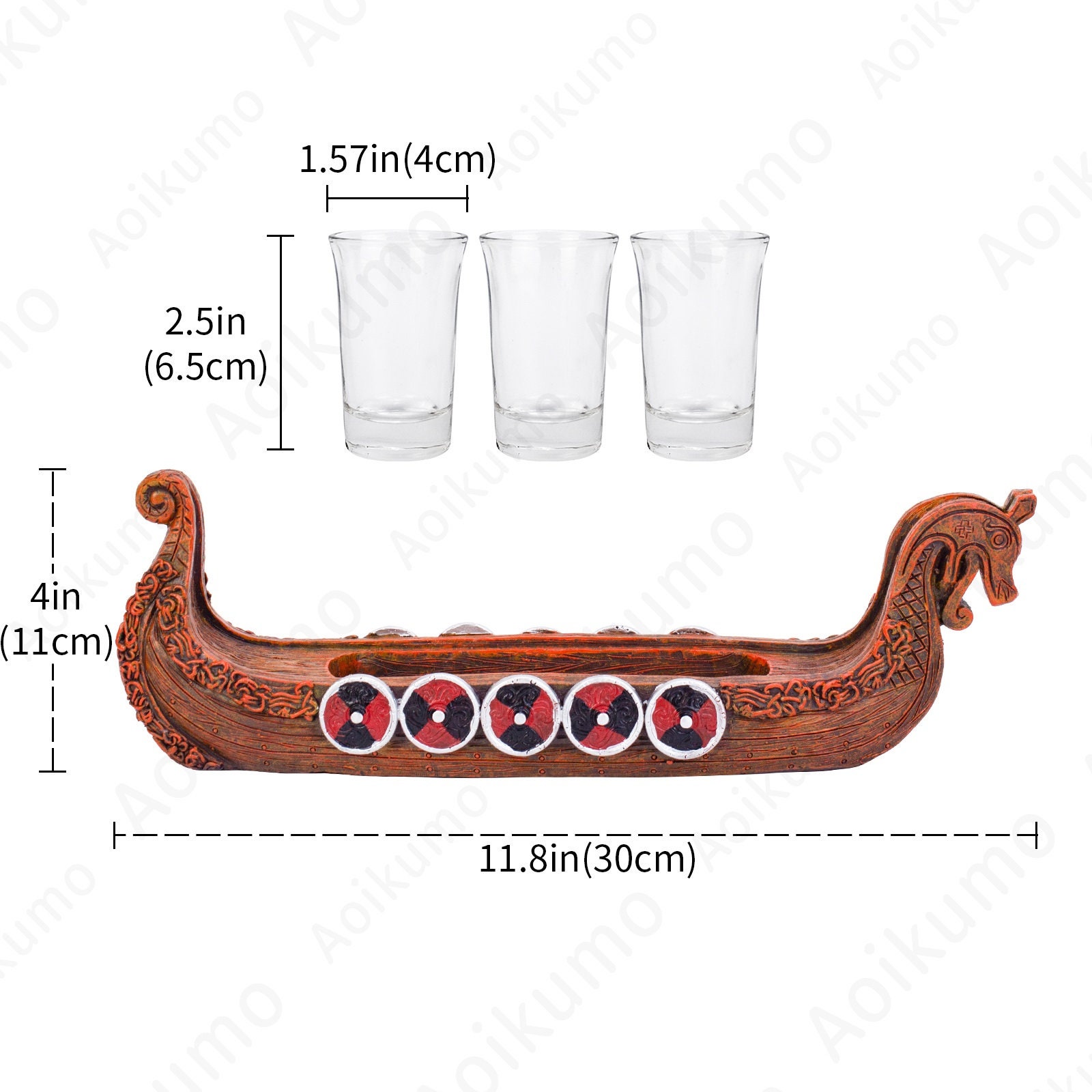 A Viking's Leading Ship Viking Dragon Ship Shot Glass Shooter Holder