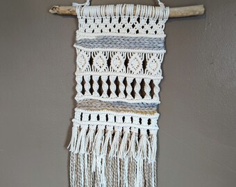 Macrame Wall Hanging Macraweave with Natural Wool