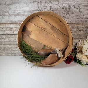 Cheese Box, Vintage Round Wood Cheese Box.