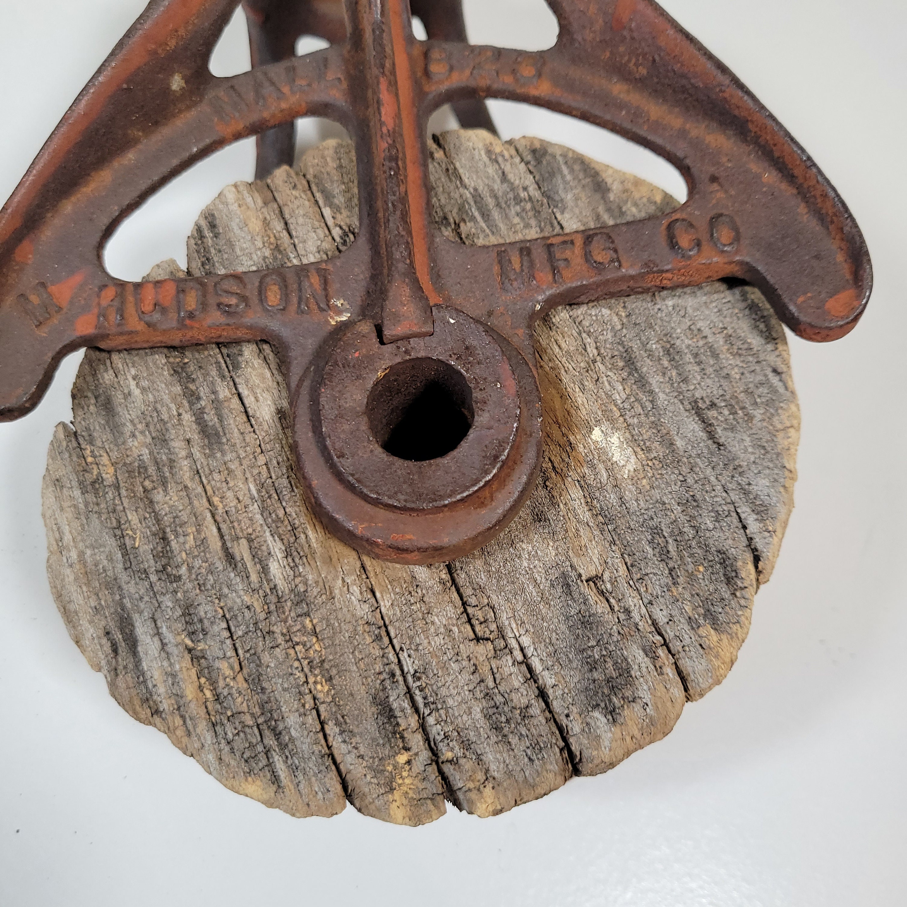 Rustic Barn Pulley Hudson MFG Co Wood and Metal Pulley Etsy