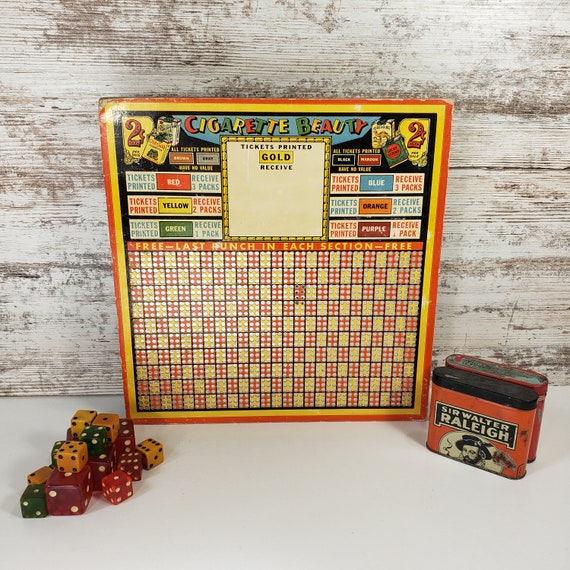 Punch Board Vintage Game Board Gambling Board Etsy