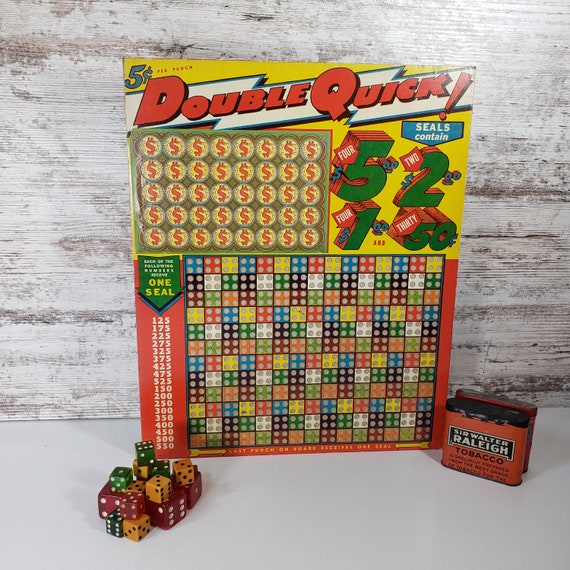 Punch Board Vintage Game Board Gambling Board Double Quick Etsy