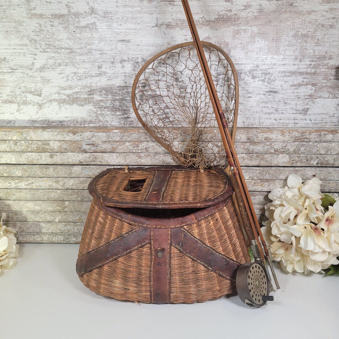 Vintage Split Willow Creel, Fly Fishing Basket Etsy