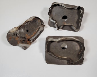 Antique Tin Cookie Cutters, Lion, Bird, Chick,