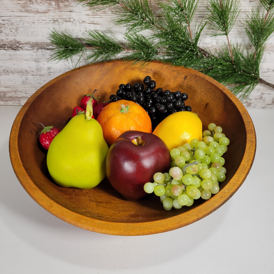 Wood Turned Dough Bowl Out of Round Vintage Primitive Wooden Etsy