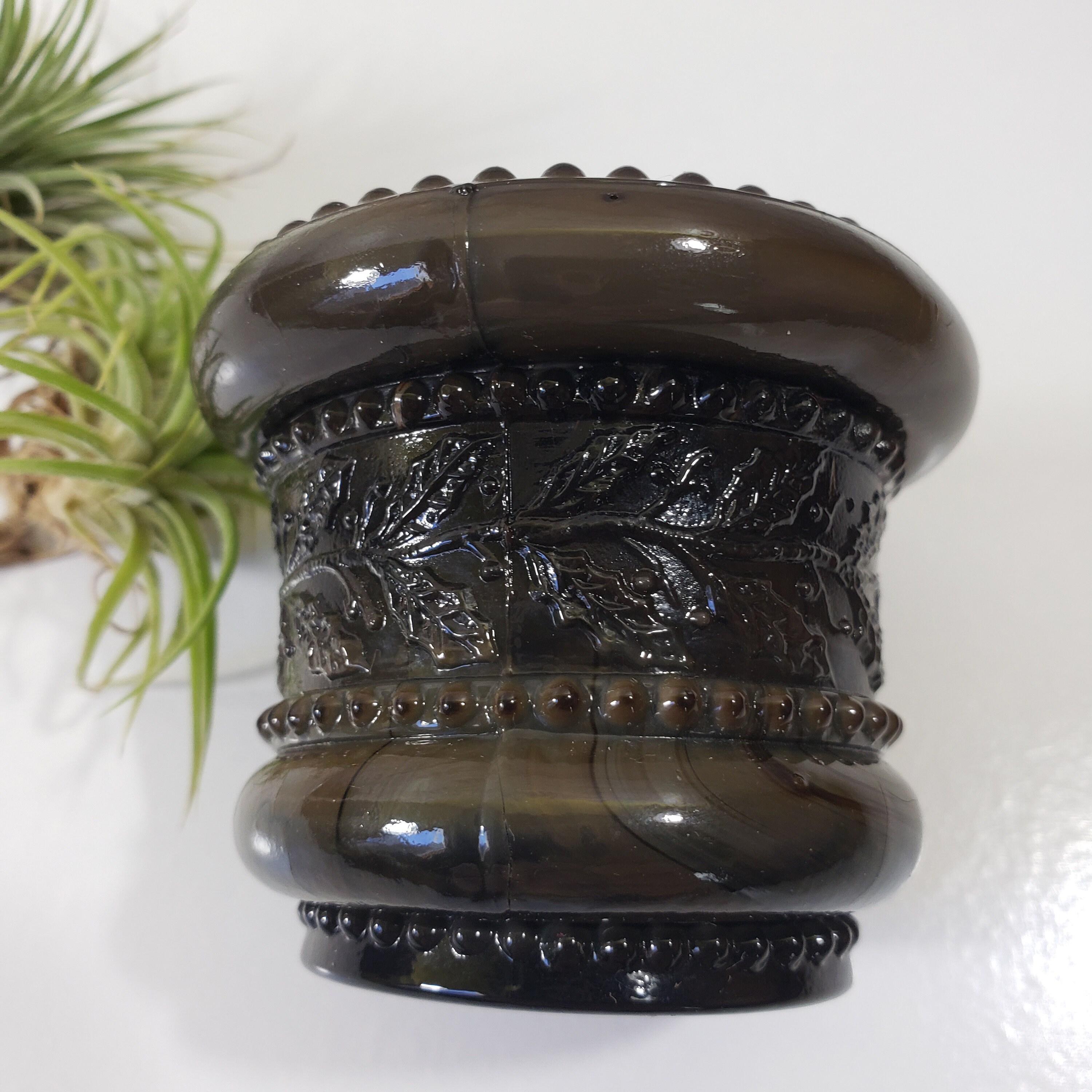 Slag Glass Toothpick Holder Chocolate Brown Joe Sinclair Etsy