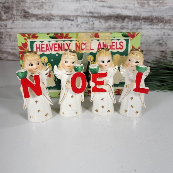 Commodore Heavenly Noel Angels Candle Holder 1960's Made Etsy