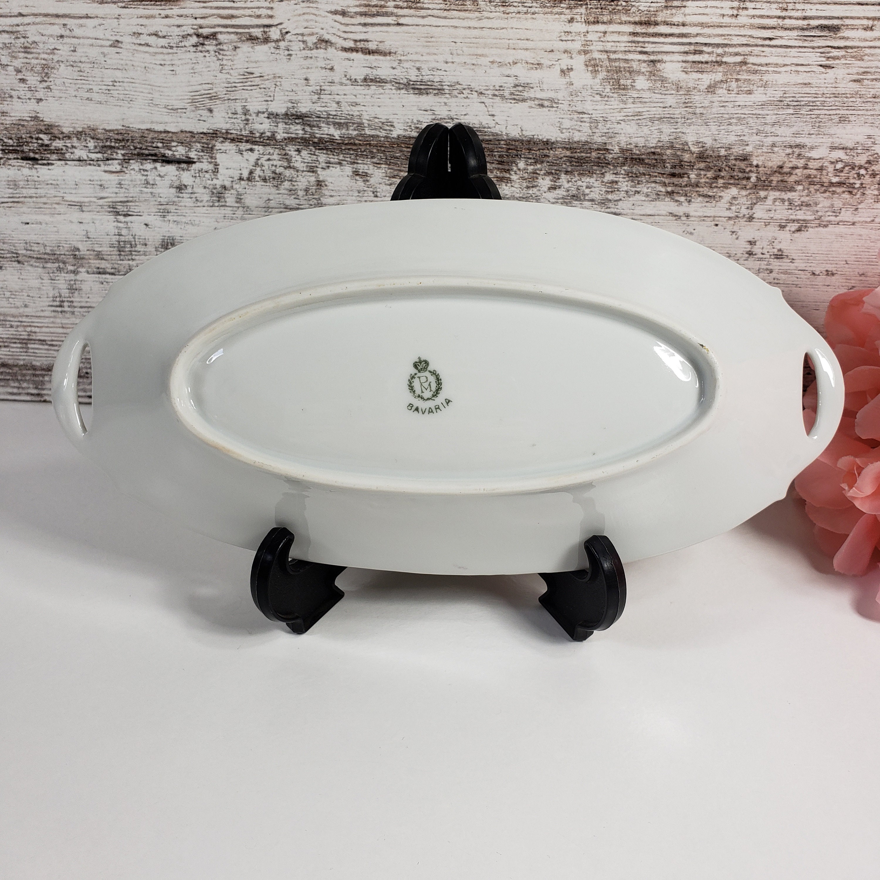 Bavarian Porcelain Celery Dish Vintage Hand Painted Relish Etsy