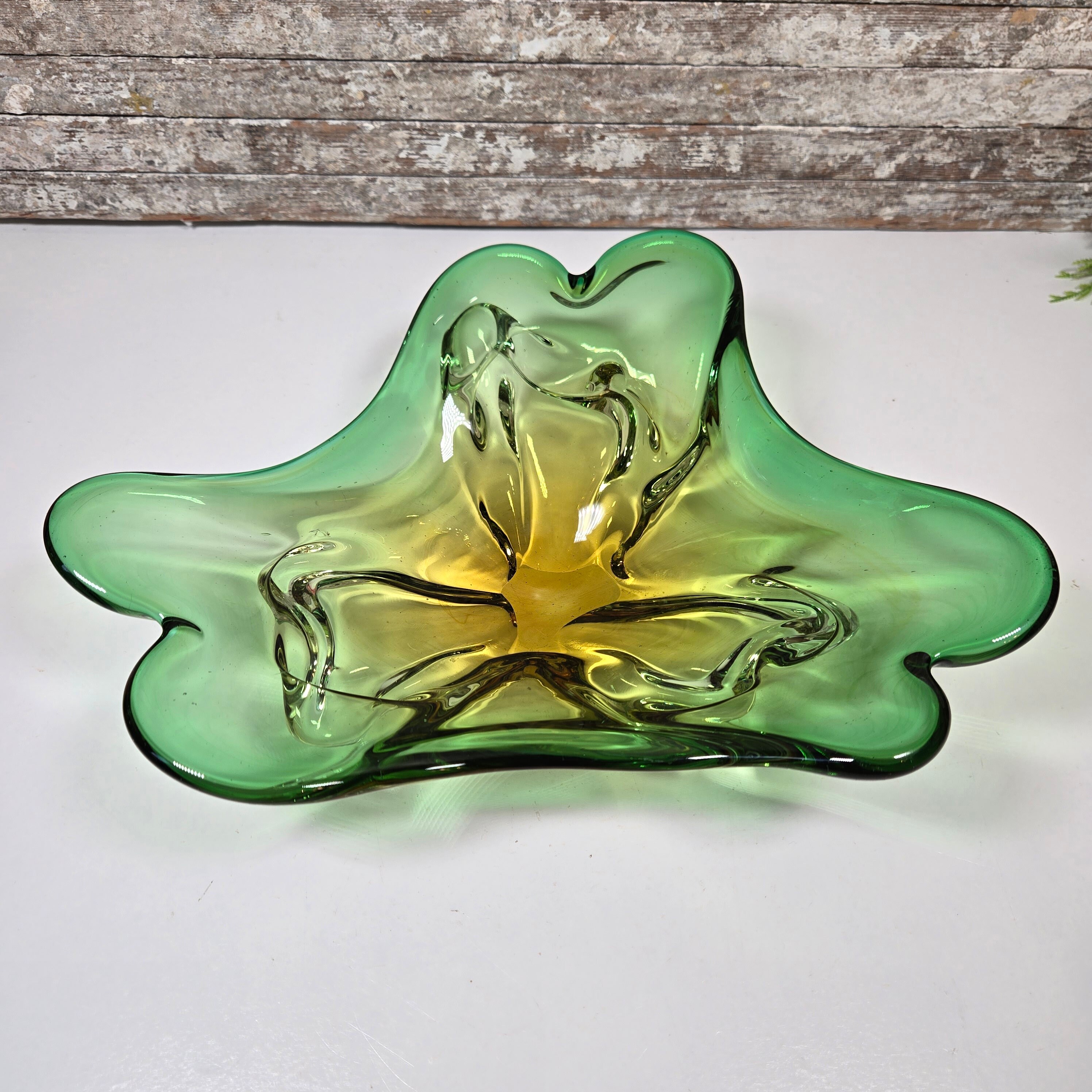 Art Glass Swung Style Bowl, Vintage Console Bowl, Mid