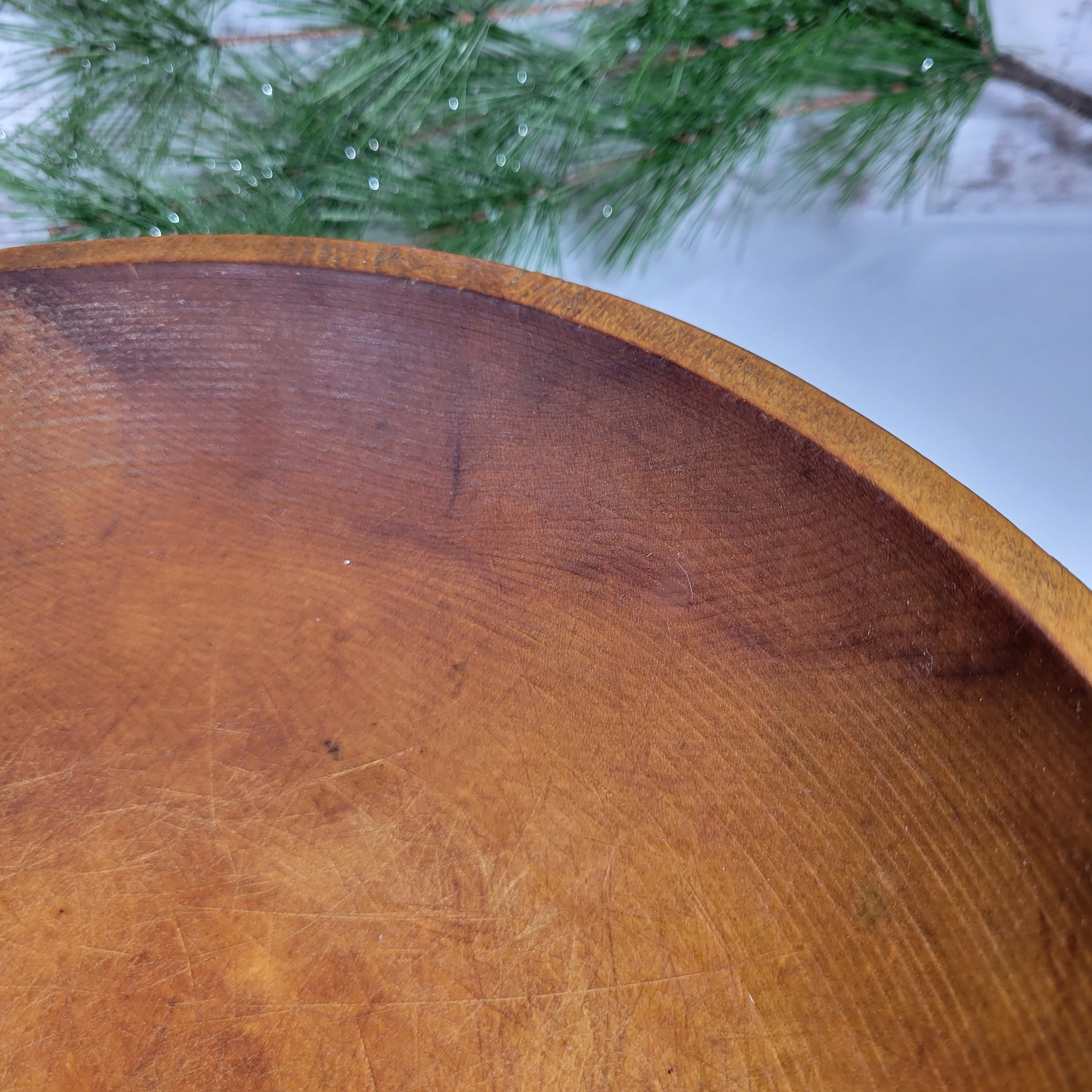 Wood Turned Dough Bowl Out of Round Vintage Primitive Wooden Etsy