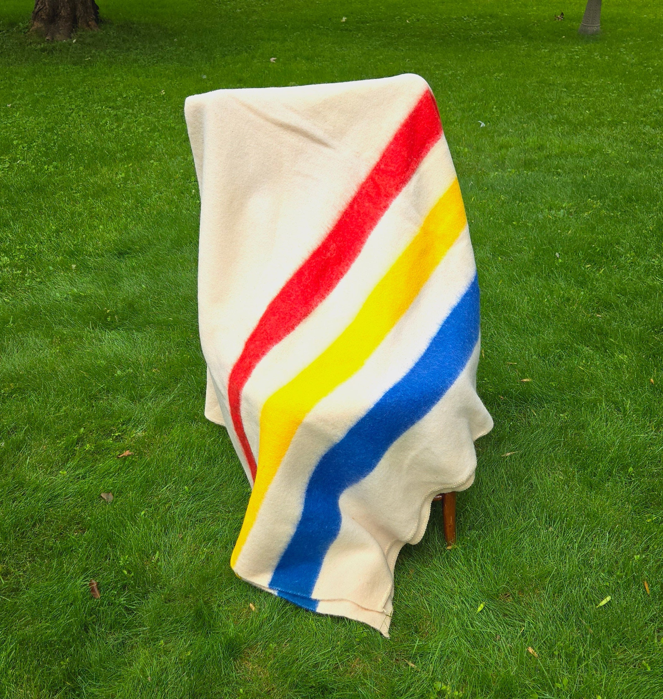 Golden Dawn Vintage Wool Stripe Blanket