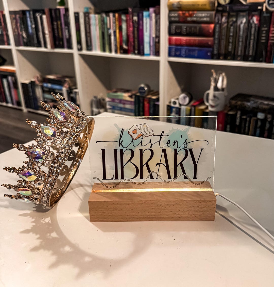 Custom Library Acrylic Sign - Etsy