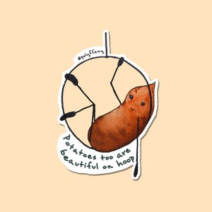 Pegatina de batata con aro aéreo / Vinilo resistente al agua / Motivacional / Gran regalo para trapecistas