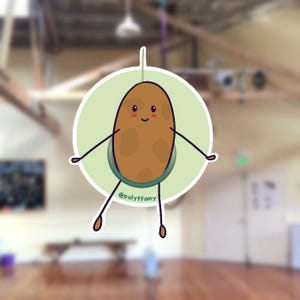 Pegatina de patata mini Lyra aérea / Equilibrio frontal / Vinilo resistente al agua / Opción holográfica / Motivación / Gran regalo para trapecistas