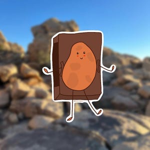 Pegatina de patata "Happy Bouldering" / Vinilo impermeable / Opción holográfica / Motivacional / Gran regalo para escaladores