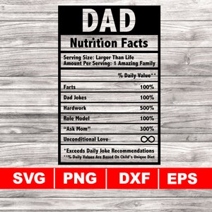 Papa Voedingsfeiten Svg, Voedingsfeit Svg, Papa Leven, Voedingslabel Svg, Vaderdag svg, Instant Download, Papa Grappen, Grappige Papa