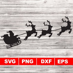 Trenó do Papai Noel svg, Natal svg, Download instantâneo, Trenó do Papai Noel Renas svg, Rena svg, Trenó do Papai Noel Voador svg