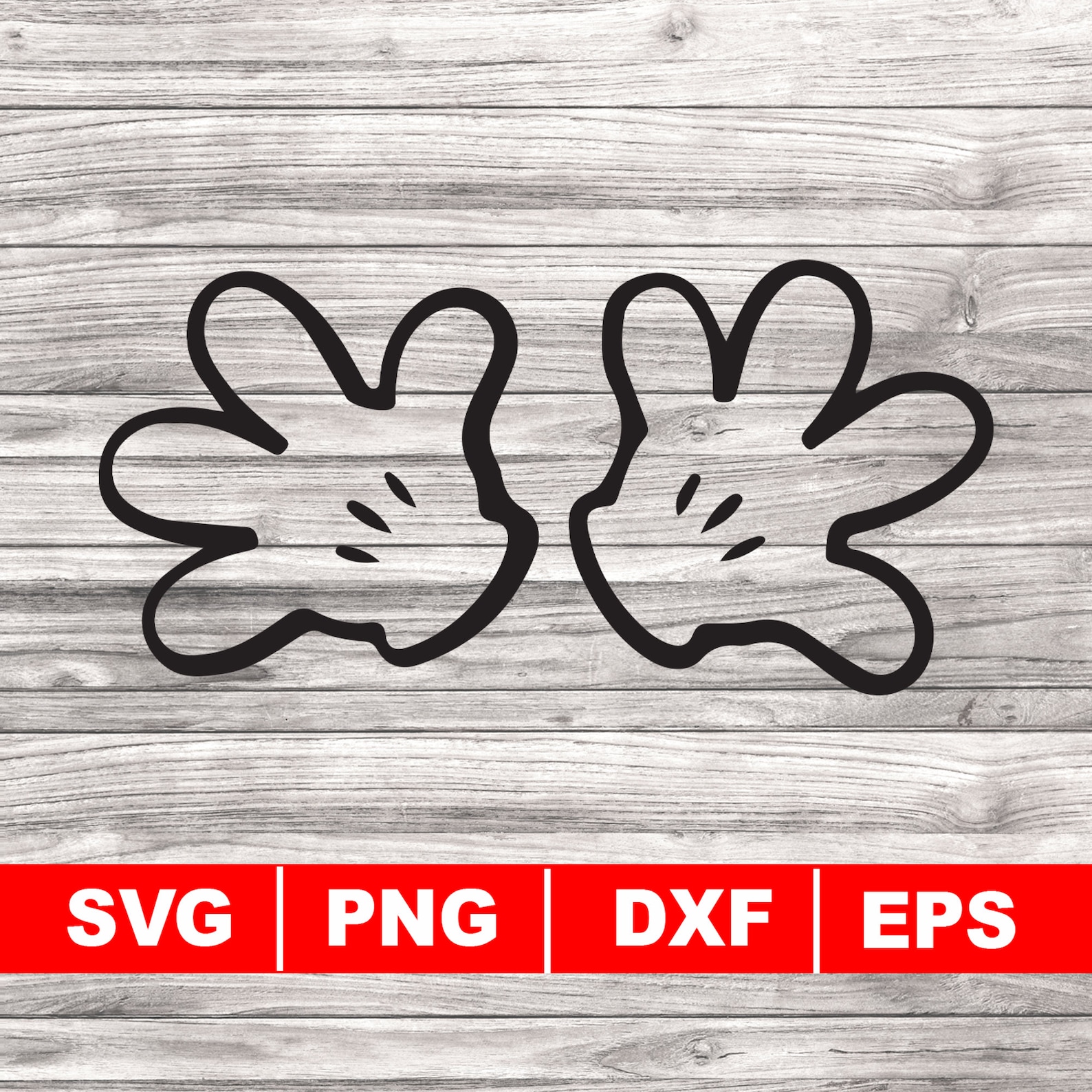 Mickey Mouse Gloves SVG