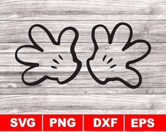 Cartoon Hands svg, Gloves Outline png, Digital Download