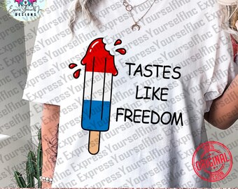 Tastes Like Freedom svg, Summer, Ice Cream, Red White Blue, American Shirt, Digital Download