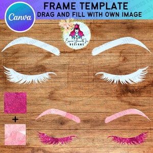 Cadres de cils Canva, Modèle modifiable, Cadres Canva, Sourcils et cils, Remplissez vos propres modèles par glisser-déposer, Modèles Canva, Canva