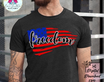Distressed Freedom American Flag svg, Patriotic 4th of July clipart, Digital Download