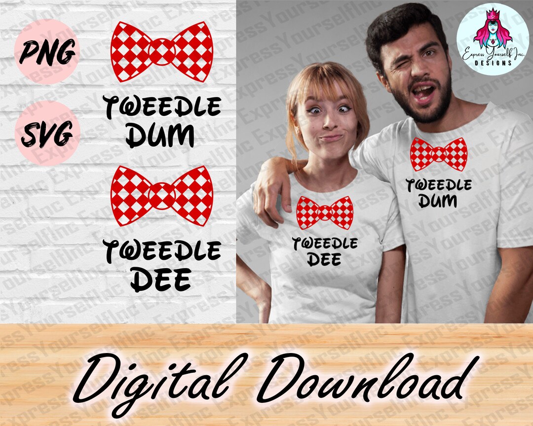 Tweedle Dee Dum Svg, Halloween Funny Matching Shirts, Bow Tie Png ...