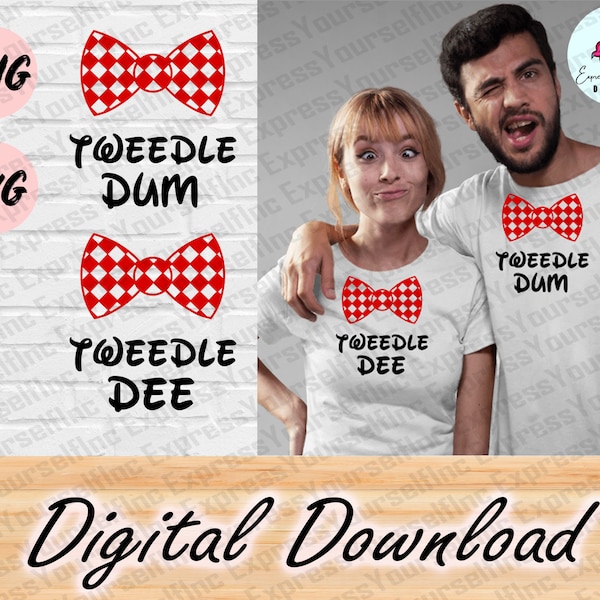 Tweedle Dee-Dum svg, Digital Download, Funny svg, Bow Tie svg, Couples svg, Best Friends svg, Matching Twins svg, Halloween svg, Adult svg