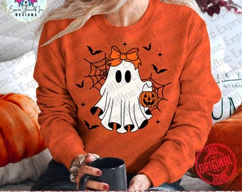 Ghost Coquette Bow svg, Halloween clipart, jack o lantern Pumpkin png, Digital Download