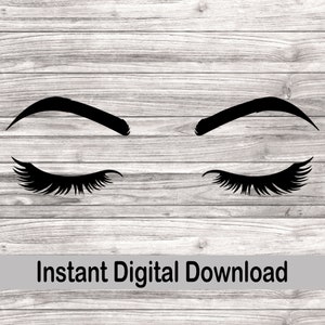 Eyelashes and Brows svg, Lashes SVG, Beauty, Eyelashes Girl svg, Eyebrows svg, Makeup svg, Eyebrow Silhouette, Girl Clipart, Woman Eyelashes