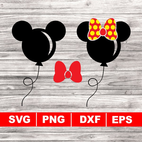 Minnie Balloons svg, png, dxf, eps, Digital Download, Balloons svg, Birthday Balloon svg, mickey balloons svg, balloon clipart