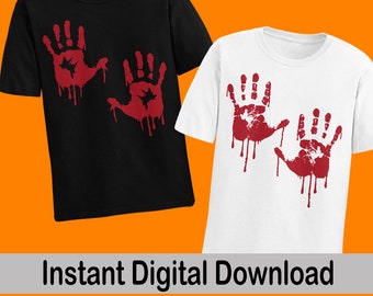 Mani insanguinate che gocciolano svg, Sangue che gocciola png, Horror, Halloween, Download digitale