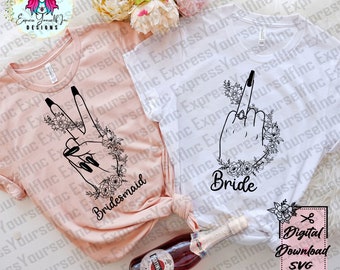 Bride & Bridesmaid Ring Hand svg, Wedding Floral Finger png, Digital Download
