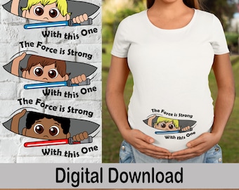 Peek A Boo Baby svg, the force is strong with this one baby svg, Maternity svg, Pregnant svg, Mom to be svg, Baby Svg, Mother svg, Cute Baby
