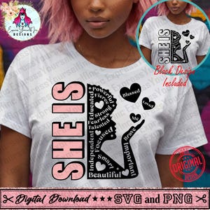 Sie ist ich svg, schwarze Frau svg, schwarze Mädchen Magie svg, schwarze Frau Silhouette svg, Melanin svg, Afro Lady svg, schwarze Schönheit svg, Afro svg