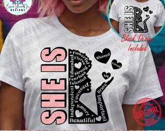She is me svg, Black Woman Silhouette, Melanin Afro Lady, girl magic, Digital Download