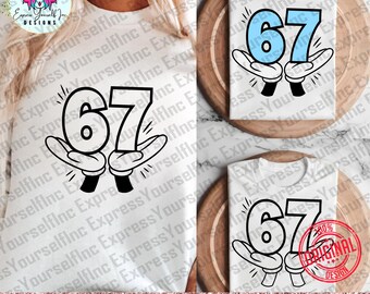 Six Seven with Cartoon Hands svg, 6 7 Meme Funny Hands png, Digital Download