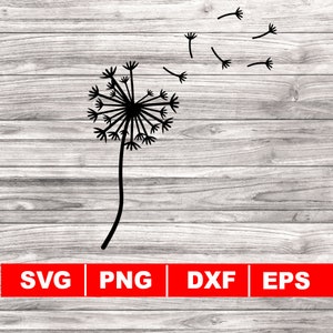 Dandelion SVG, Vector files, Dandelion cut file, instant download, silhouette cameo, shirt design, dandelion vector, dxf, png, eps, svg