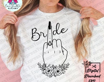 Bride Ring Hand svg, Engagement Floral Wedding Finger png, bridesmaid, Digital Download