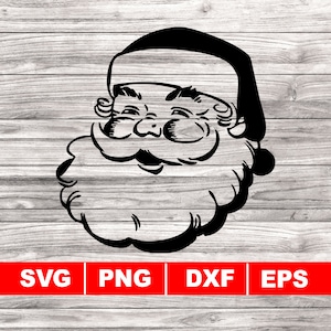 Santa Face SVG, Kerstmis SVG, Santa Claus SVG, Instant Download, Santa Head SVG, vakantie SVG, grappige Santa SVG