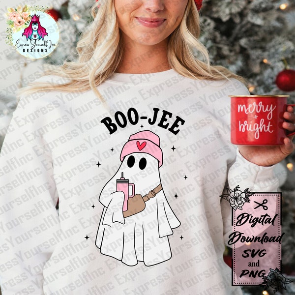 Boo-Jee Ghost, Halloween svg, Spooky Season svg, Boojee Ghost svg, Beanie hat svg, stanley tumbler ghost png, Digital Download, cute ghost