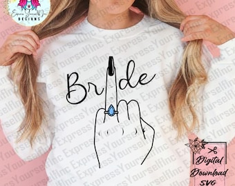 Bride Ring Hand svg, Engagement Wedding Finger png, Bridesmaid, Digital Download