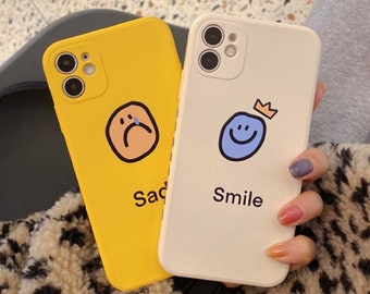 Sad & Smile Face PHONE CASES for iphone7, 7P, 8, 8P, iphoneX,  Xs,  XR, iphone Xmax, Xmaxs iphone11, 11pro, 11promax12,12 pro,12promax12Mini